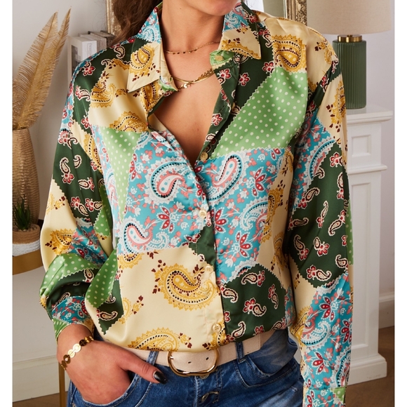 GALITA Boho 2-piece Patchwork Pants Set - Picture 4 of 7